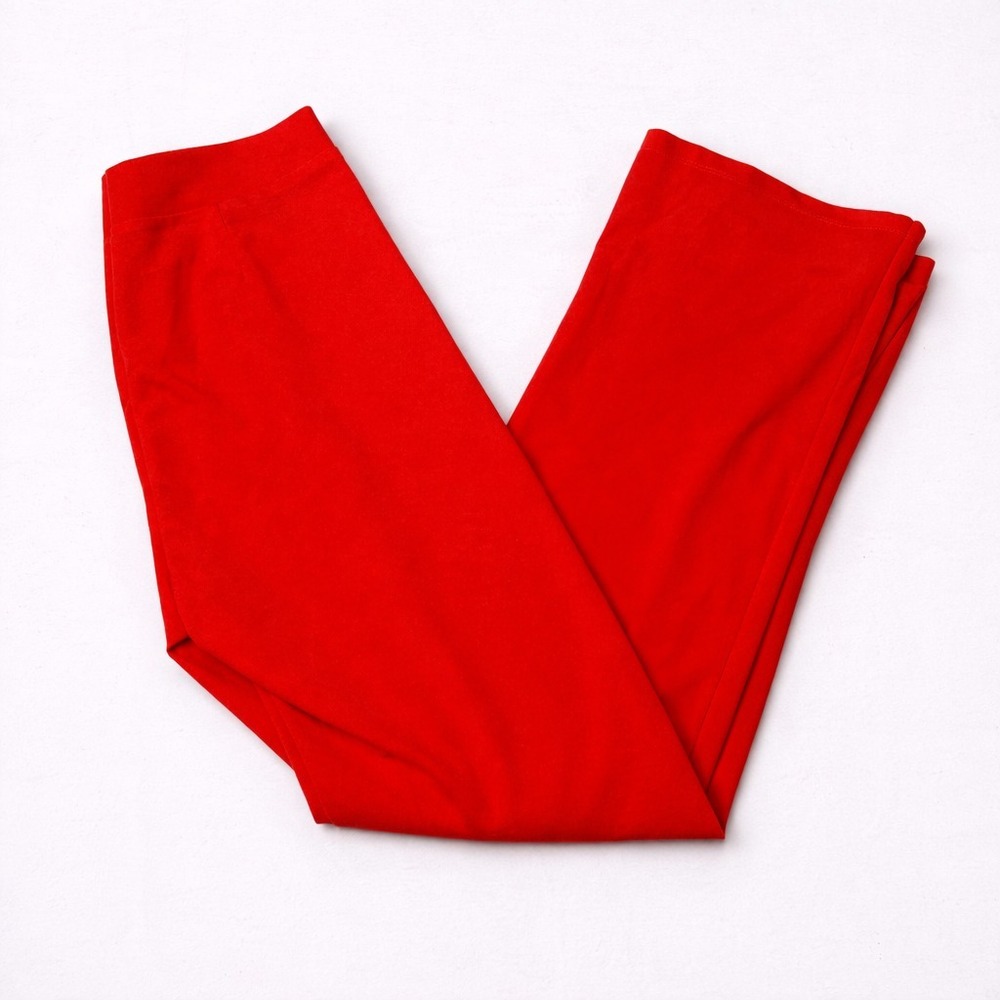 AKIRA Pants Womens XL Red Wide Leg High Rise Dressy Flare Trousers